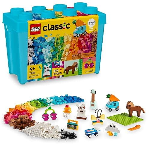 LEGO Classic Vibrant Creative Brick Box Building Blocks - Sensory & Learning Toys for Boys & Girls, Ages 4+ Years - Pretend Play Preschool Toys - Gift for Christmas - 11038 - Image 1