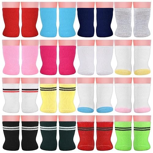 Honoson 16 Pairs Doll Socks for American 18 Inch Doll Socks Accessories Gifts for Holiday Birthday, Multicolor - Image 1