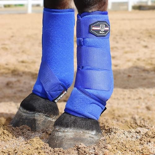 Harrison Howard Horse Sport Medicine Front Shock-Absorbing Boots All-Round Lower Limb Protection & Support Sport Boots Perfect for Endurance Training and Performance Pack of 2 Aquamarine M - Image 1