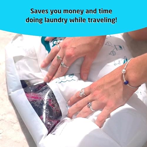 Scrubba Untouched Wash Bag - Portable Washing Machine - Eco-Friendly Manual Washing Machine for Travel, Camping, Baby Clothes - Travel Essentials, Gift - use with Laundry Detergent, & Sheets - 5.3 oz. - Image 1