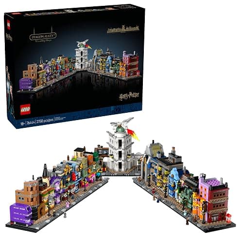 LEGO Harry Potter Diagon Alley Wizarding Shops Building Set for Adults - Collectible Kit for Harry Potter Fans with 12 Microfigures - Gift for Christmas - 76444 - Image 1