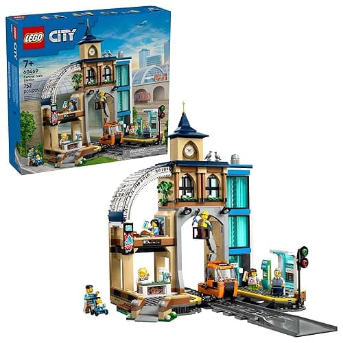 LEGO City Central Train Station Building Toy - Multi-Level Pretend Play Set for Boys & Girls, Ages 7+ - Building Blocks for Kids - Gift Idea for Christmas - 60469 - Image 1