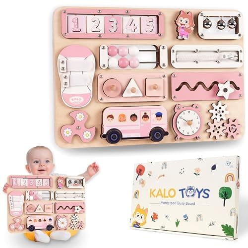 KALOTOYS Large Montessori Busy Board for Baby & Toddlers 1-3 — 17-Inch Wooden Sensory Activity Board — Fine Motor Skills & Early Learning Educational Toy for 1 2 3 Year Old, Travel Friendly & Safe - Image 1