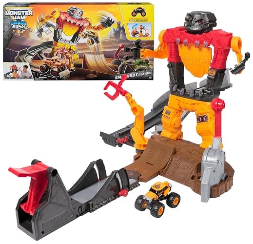 Monster Jam Smash & Bash SmashBot Playset with Launcher, Exclusive 1:64 Scale Monster Truck, 15-Inch Repairable Robot, Kids Toys for Boy and Girls Ages 3 and up - Image 1