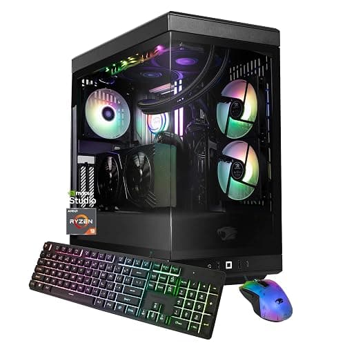 iBUYPOWER Y40 PRO Black Gaming PC Desktop Computer AMD Ryzen 9 7900X CPU, NVIDIA GeForce RTX 5070Ti 16GB GPU, 32GB DDR5 RGB 5200MHz RAM, 2TB NVMe SSD, Windows 11 Home, Keyboard, Mouse - Y40BA9N57T01 - Image 1