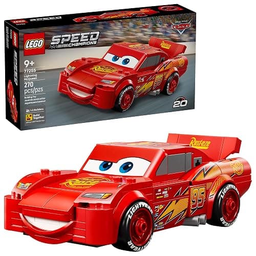 LEGO Speed Champions Lightning McQueen Toy - Disney Pixar Cars Building Blocks for Kids, Boys & Girls, Ages 9+ - Pretend Play Race Car & Bedroom Shelf Display - 77255 - Image 1