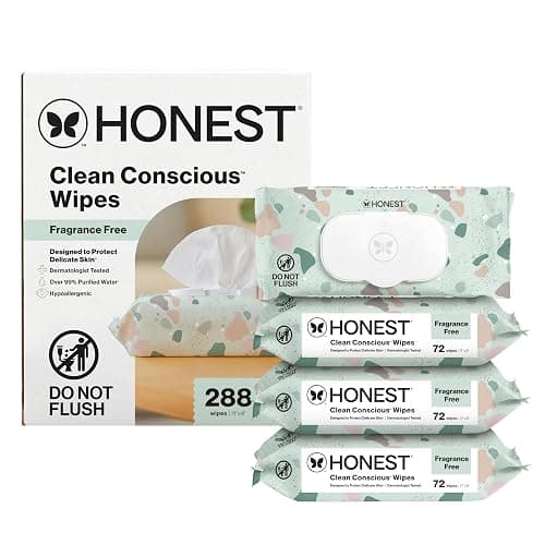 The Honest Company Hypoallergenic Multi-Use Baby Wipes for Sensitive Skin, Geo Mood, 288 Count - Image 1