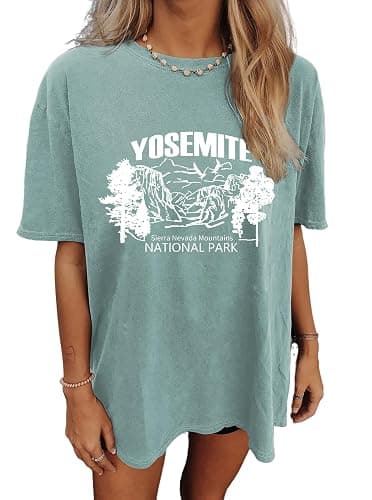 CSDAJIO Women's Graphic Oversized Tshirt Vintage Half Sleeve Round Neck Baggy Tee Summer Casual Tunic Shirt - Image 1