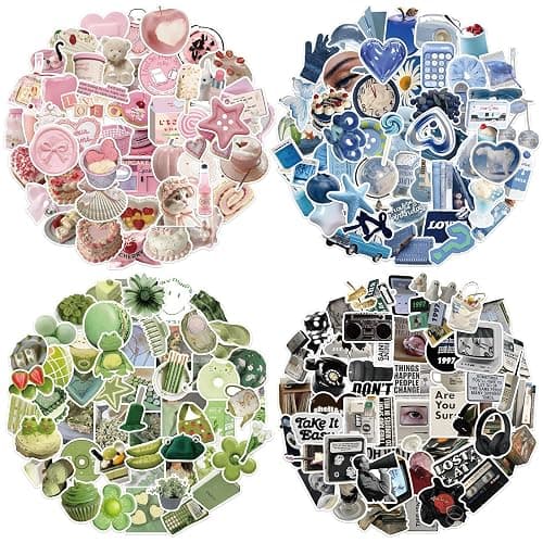 400 PCS Cute Stickers,Aesthetic Motivational and Inspirational Stickers for Adults, Teens, Laptops, Water Bottles, Journals, INS Style Summer Sticker for Journaling, Planners and Scrapbooks - ins_stickers_4in1 - Image 1