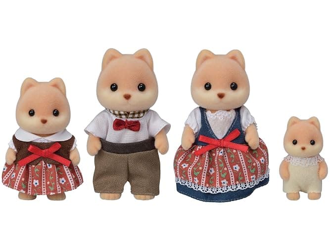 Sylvanian Families Epoch Doll (Caramel Dog Family) FS-35 ST Mark Certified, for Ages 3 and Up, Toy, Dollhouse Sylvanian Families, Epoch, Inc - Image 1