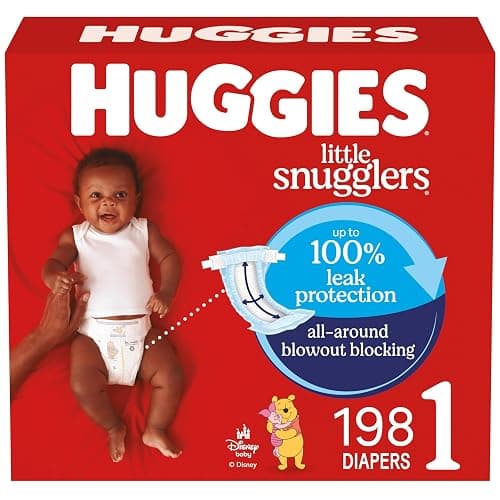 Huggies Size 1 Diapers, Little Snugglers Diapers, Size 1 (8-14 lbs), 198 Count (6 packs of 33), Packaging May Vary - New - Size 1 - Image 1