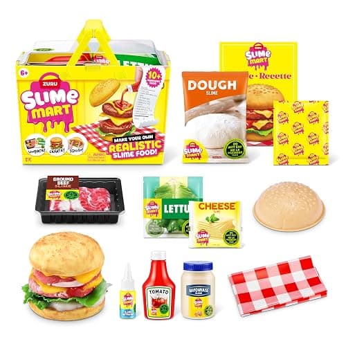 Slime Mart Small Basket by ZURU, Toy, Arts & Crafts for Kids and Kidults, Soft Slime Making Kit - Slime Kit for Girls Ages 6-10 - Fun Gift Idea for Boys Girls - Fidget Toys - Sensory Toys (Burger) - Image 1