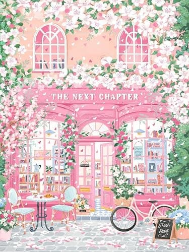 Eterkosu Pink Shop Diamond Art Painting Kits for Adults - DIY City Scenery 5D Paint with Diamonds Gem Art Painting Kits DIY Round Full Drill Diamond Dots Paintings Adult Crafts - Image 1