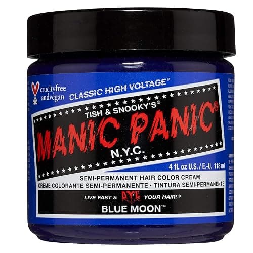 MANIC PANIC Classic Blue Moon Semi Permanent Hair Color - Neon Cool Blue Hair Dye for Women & Men That Lasts 4-6 Weeks - Vegan, Ammonia & Cruelty-Free - Create & Mix Custom Shades (4oz) - Image 1