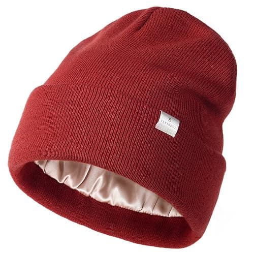 YANIBEST Satin Lined Beanie for Women Reduce Frizz Winter Hats for Women Men Silk Lining Soft Slouchy Warm Cuffed Less Static - Image 1
