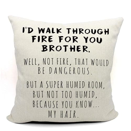 Mancheng-zi Gifts for Brother,Brother Pillow Covers 18x18,Brother Gifts from Sister,Gifts for Brothers from Sisters,Brother Birthday Gift,Birthday Gifts for Brother,Funny Gifts for Brother (Color-1) - Image 1