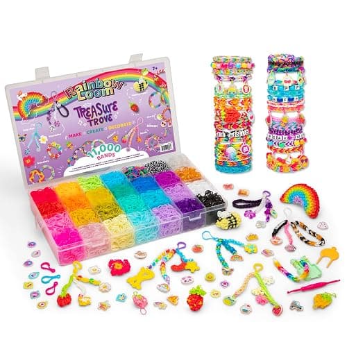 Rainbow Loom: Treasure Trove - DIY Rubber Band Bracelet Craft Kit with Case - 11,000 Loom Bands & Accessories, Design & Create, Ages 7+ Amazon Exclusive - Image 1