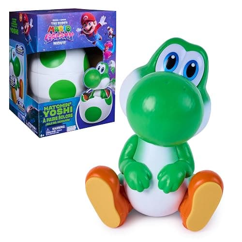 Super Mario Galaxy Movie Hatchin’ Yoshi Interactive Toy | Interactive Yoshi Figure, Exciting Hatching Experience, Light Up Eyes, 100+ Sounds & Reactions, for Kids Ages 5+ - Image 1