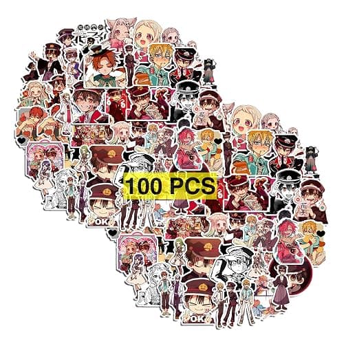 Pounchi Cute Anime Stickers (100 Pcs) Cartoon PVC Sticker, Gifts for Laptop Water Bottle Skateboard Party Supplies Decorations Teens Kids - Image 1