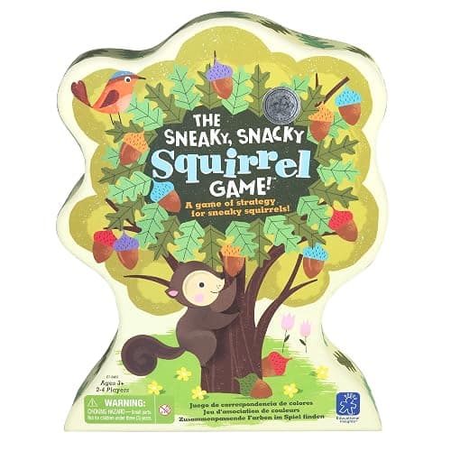 Educational Insights The Sneaky, Snacky Squirrel Game - Cute Preschool Board Games for Kids, Toddler Fine Motor Skills, Color Matching Kids Games and Fun Gifts for Girls & Boys Ages 3+ - Image 1