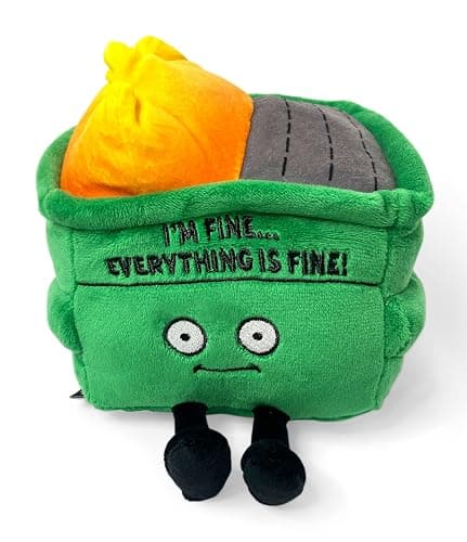 Punchkins Dumpster Fire Plushie - I'm Fine, Everything is Fine! Dumpster Fire Plush, Emotional Support Plushie, Funny Plush Toy for Gifting - Image 1
