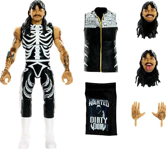 Mattel WWE Ultimate Edition Action Figure & Accessories Set, “Dirty” Dominik Mysterio 6-inch Collectible with Swappable Heads & Hands, 30 Articulation Points - Image 1