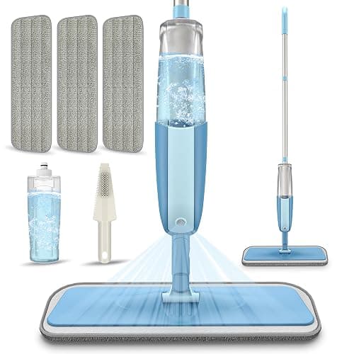 Spray Wet Mops for Hardwood Floor Cleaning: MEXERRIS Floor Mop with 3 Washable Pads for Swiffer Powermop - Refillable Dust Dry Mop Home Commercial Mops for Wood Laminate Ceramic Tiles Vinyl - Image 1