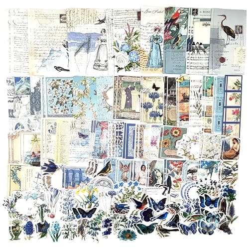 Esweny 200PCS Vintage Scrapbooking Supplies Kit for Journaling, Scrapbook Sticker Paper Pack for Junk Journal Planners Aesthetic Cottagecore Room Decor Wall Art Collage Album - Image 1