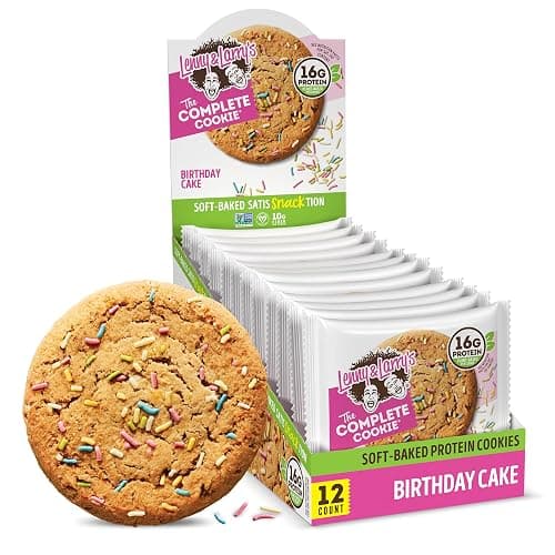 Lenny & Larry's The Complete Cookie, Birthday Cake, Soft Baked, 16g Plant Protein, Vegan, Non-GMO, 4 Ounce Cookie (Pack of 12) - Image 1