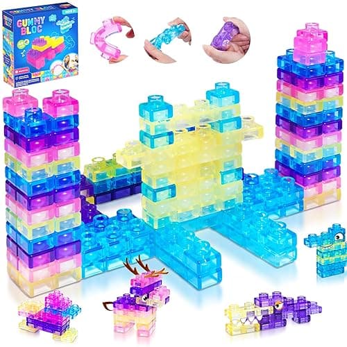 JOY SPOT! 40 PCS Sensory Soft Building Blocks for Toddlers, Kids Montessori Squishy Stacking Toy Set,Squeezable & Stretchable Early Learning Construction Playset,Puzzle Blocks for Creative Play - Image 1