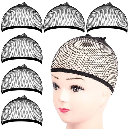 Fandamei 6PCS Wig Cap, 6PCS Black Mesh Wig Cap Net, Closed End Hair Mesh Net, Liner Weaving Caps for Women, Men, Kids, Wig Caps for Halloween, Cosplay - Image 1