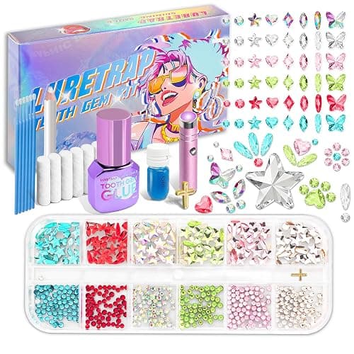 400 Pieces Brilliant Crystal Tooth Gem Kit for DIY Sparkling Smile Jewelry Making Kits - Image 1