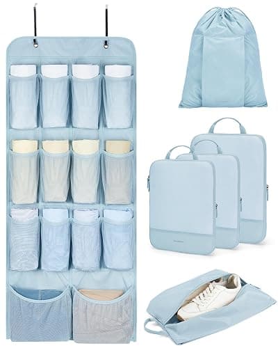 BAGSMART Hanging Compression Packing Cubes for Closet Organizers And Storage, 6 Set Suitcase Organizer Bags Set, Cruise Travel Essentials for Women | Hanging, Compression, Packing Cubes, for Women - Image 1