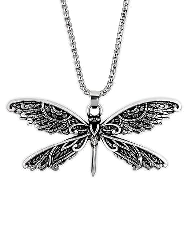 HAQUIL Dragonfly Necklace, Antique Dragonfly Pendant, Box Chain, Vintage Jewelry Gift for Women - Image 1