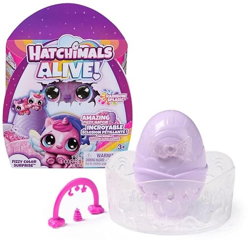 Hatchimals Alive, Rainbow Splash Fizzy Color Surprise Toy, Hatch Twins or Triplets from Color Reveal Egg (Style May Vary), Gifts & Stocking Stuffers for Girls & Boys - Image 1
