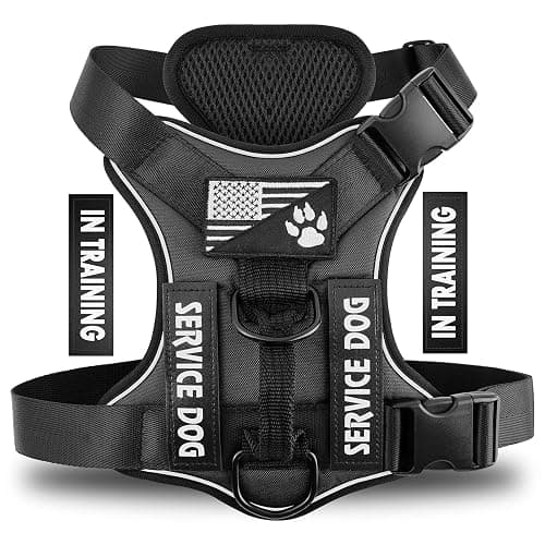 Demigreat Service Dog Harness, Reflective Dog Vest Harness with 5 PCS Patches, Adjustable Soft Oxford Pet Harness, Inner Layer Mesh, Easy to Control for Dogs - Image 1