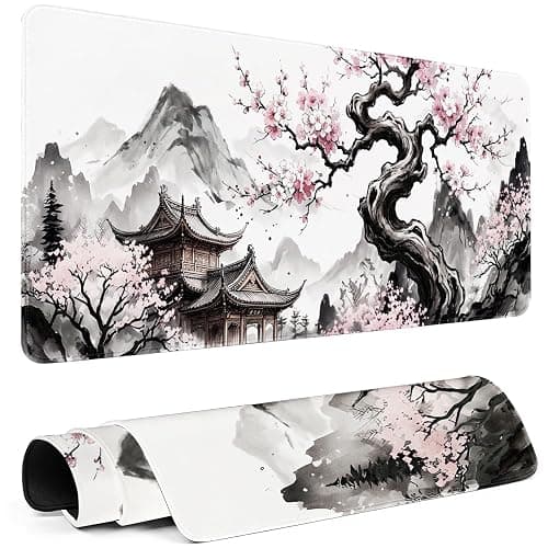 Rcege XL Gaming Mouse Pad with Non-Slip Rubber Base Waterproof Desk Mat | Stitched Edges, Smooth Glide, Extended Desk Pad, Fits Keyboard & Mouse, for Gaming and Home Office - Image 1