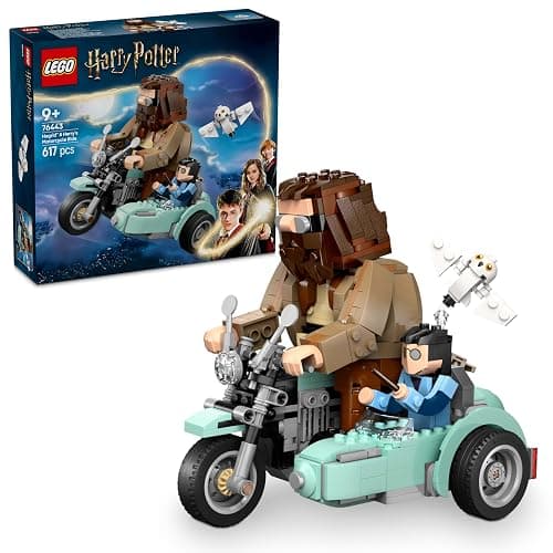 LEGO Harry Potter Hagrid & Harry’s Motorcycle Ride - Play and Display Motorbike Toy with a Sidecar & Hedwig Owl Figure - Wizarding World Gift for 9+ Year Old Girls & Boys - 76443 - Image 1