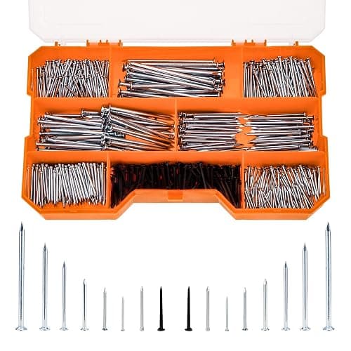MAEXXNA 1080-Piece Nail Assortment Kit (7 Sizes): 1080 Count Fasteners Made of Steel for Hanging Pictures, Woodworking Projects, and General Use - Image 1