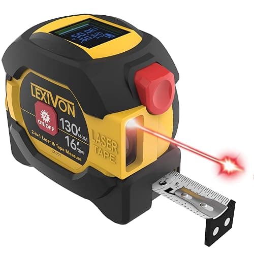 LEXIVON 2 in 1 Digital Laser Tape Measure | 130ft/40m Laser Distance Meter Display On Backlit LCD Screen with 16ft/5m AutoLock Measuring Tape | Ft/Inch/Fractions/M/mm(LX-201) - Image 1