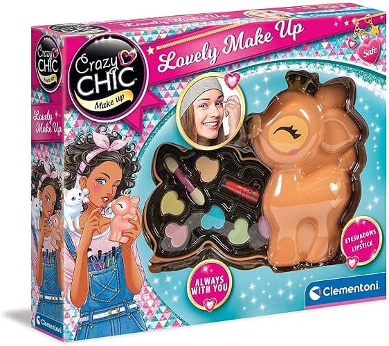 Clementoni Crazy Chic - Lovely Make Up Cerbiatto, Cofanetto Trucchi Bambine 6+ Anni, Trousse Portatile con Set Cosmetici Sicuri per Bambine, Idea Regalo Collezionabile, 18631 - Image 1