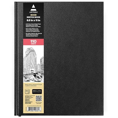 ARTEZA Hardcover Sketch Book 8.5 x 11 Drawing Pad 100 Sheets Sketch Pads for Drawing for Adults & Teens - Image 1