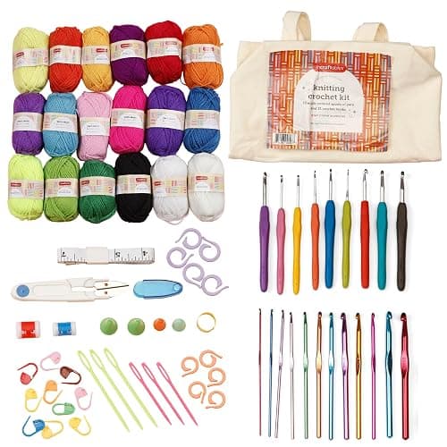 Incraftables Crochet Kit for Beginners – 85 Piece Beginner Crochet Kit for Adults & Kids with Yarn, Hooks, Accessories & Bonus Tote Bag Organizer – Learn to Crochet with Complete Starter Set - Image 1