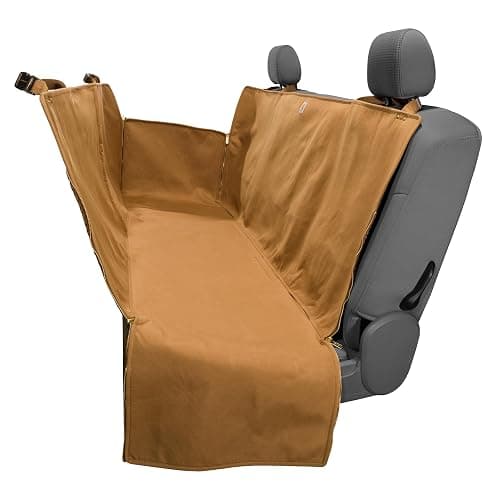 Carhartt Universal Fitted Nylon Duck Pet Hammock Car Seat Protector, Dog Back Seat Cover, Carhartt Brown - Image 1