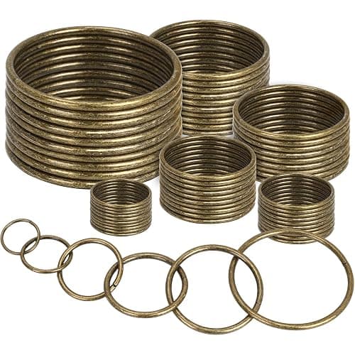PETKNOWS 60Pcs Bronze Metal O Rings in 6 Sizes for Bags and DIY Crafts | Bronze Metal O Rings, DIY Craft and Bag Hardware, Non-Welded Smooth Buckles, (0.59,0.78,0.98,1.26,1.5,1.97)inch Set - Image 1