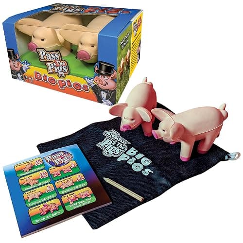 Pass The Pigs Big Pigs by Winning Moves Games USA, Hysterical Pig-Dice Rolling Game with Oversized Foam Pigs for 2+ Players, Ages 8 + - Image 1