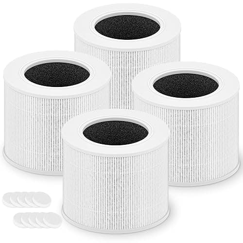 PETOX Core Mini Replacement Filter for LEVOIT Core Mini and Core Mini-P Air Purifier, 3-in-1 H13 Grade True HEPA and High-Efficiency Activated Carbon, Core Mini-RF, 4 Filter & 10 Fragrance Sponge - Image 1