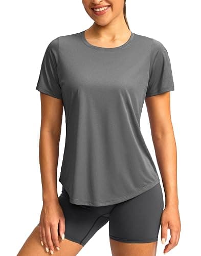 Women's Short Sleeve Workout Shirts Breathable UPF 50+ Sun Protection T-Shirts Quick Dry Gym Running Hiking Tops - Image 1