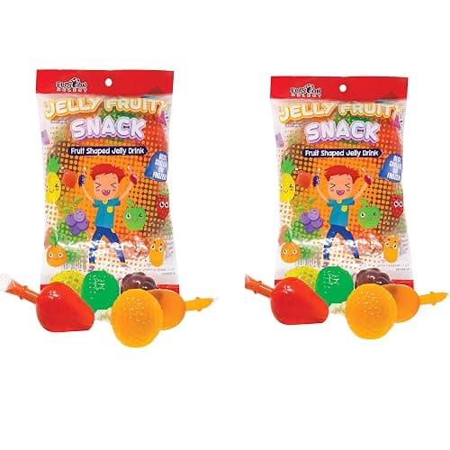 Fusion Select Jelly Fruit Snack Jelly Fruits Hit or Miss Challenge - Fruit-Shaped Jelly- Assorted Flavors, Strawberry, Orange, Apple, Pineapple, Grape, Mango (2 Bags) - Image 1