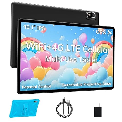 HAOVM Tablet 10 inch Android 14, 4G SIM Unlocked, Kid Tablet with SIM Card Slot, IPS Touch Screen, 2.0GHz Fast Processor, 3GB+32GB+TF Expand,2.4G/5GHz WiFi,8MP Camera, GPS, with Blue case - Image 1